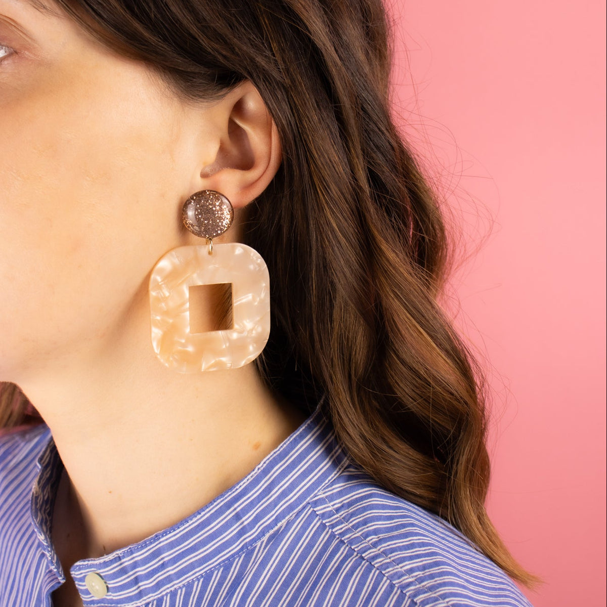Boucles Alma - Pailletés champagne et beige