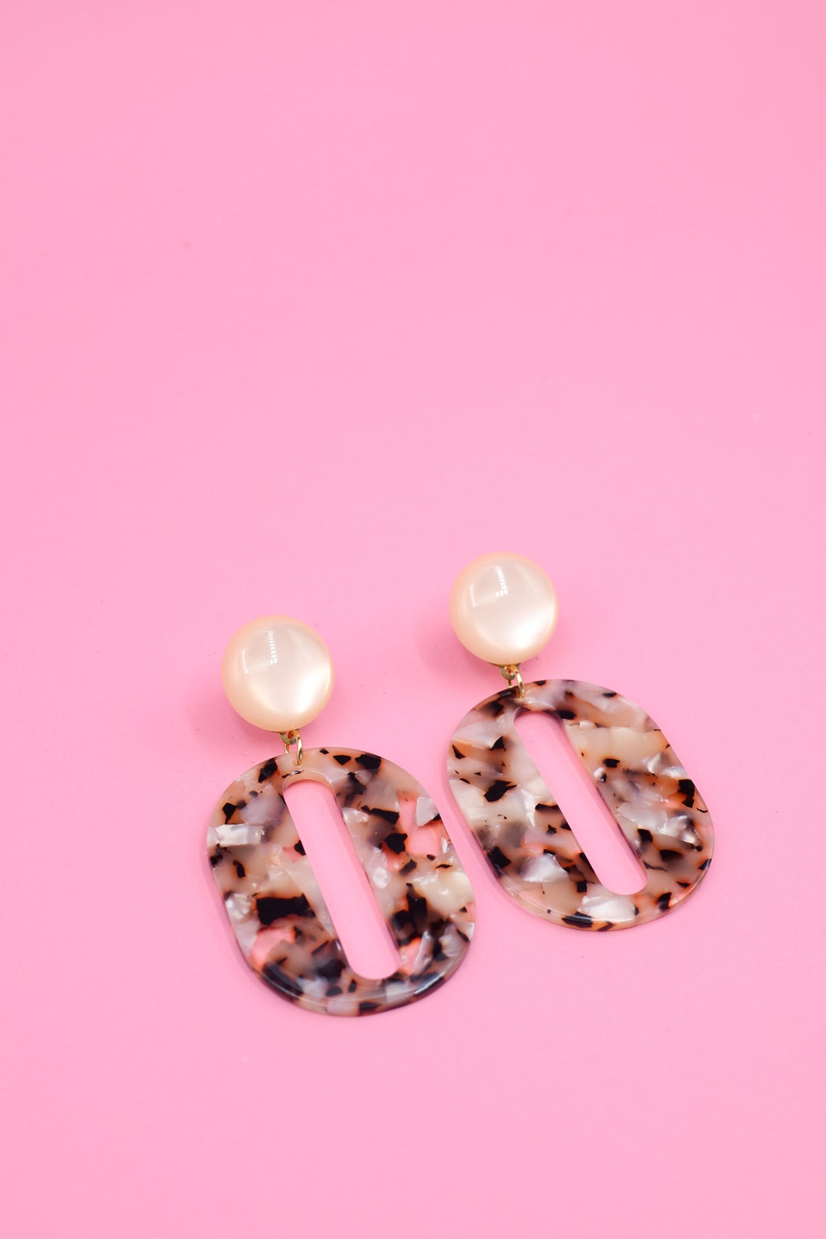 Boucles d'oreilles Alice - Beige et Écaille