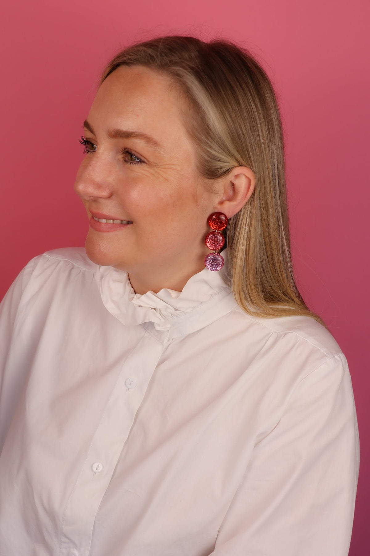 Boucles d’oreilles Suzanne - Rouge, Rosé et Rose
