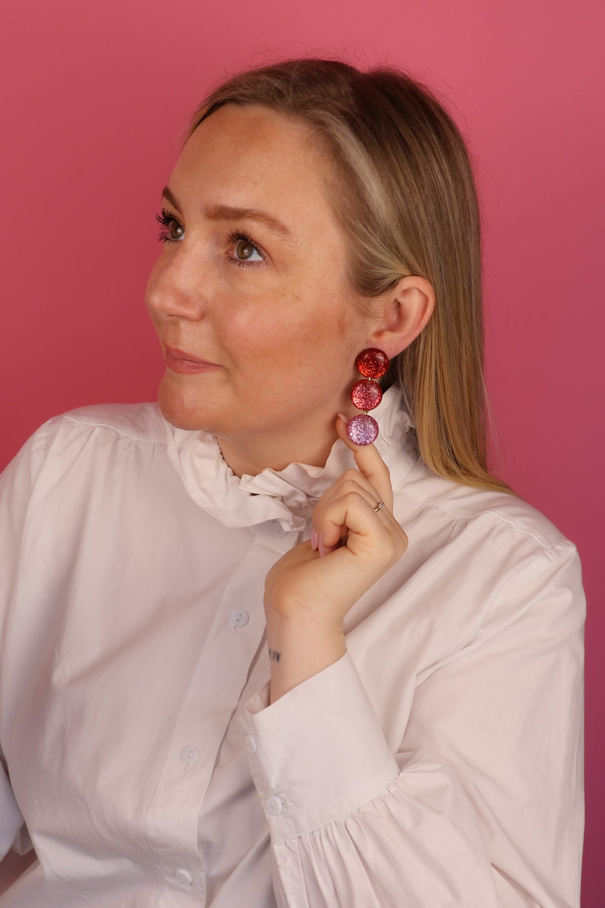Boucles d’oreilles Suzanne - Rouge, Rosé et Rose