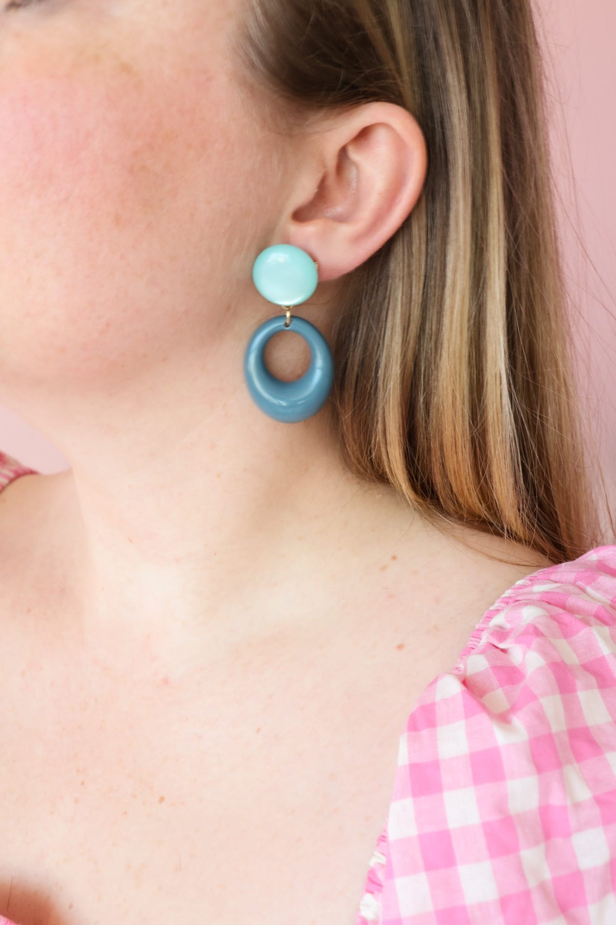 Boucles d’oreilles Roma - Bleu ciel et bleu jean