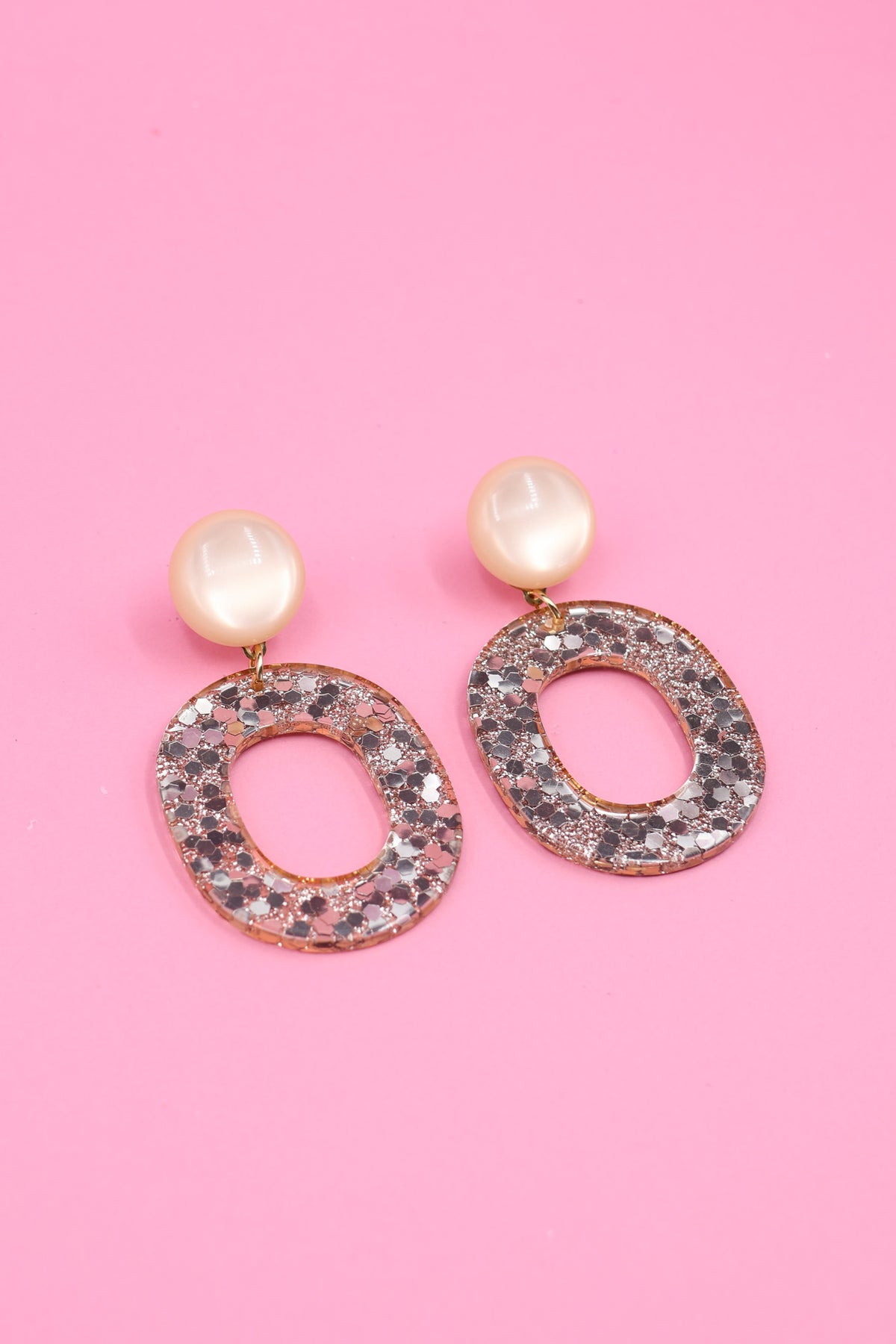 Boucles d’oreilles Céleste - Beige et Champagne