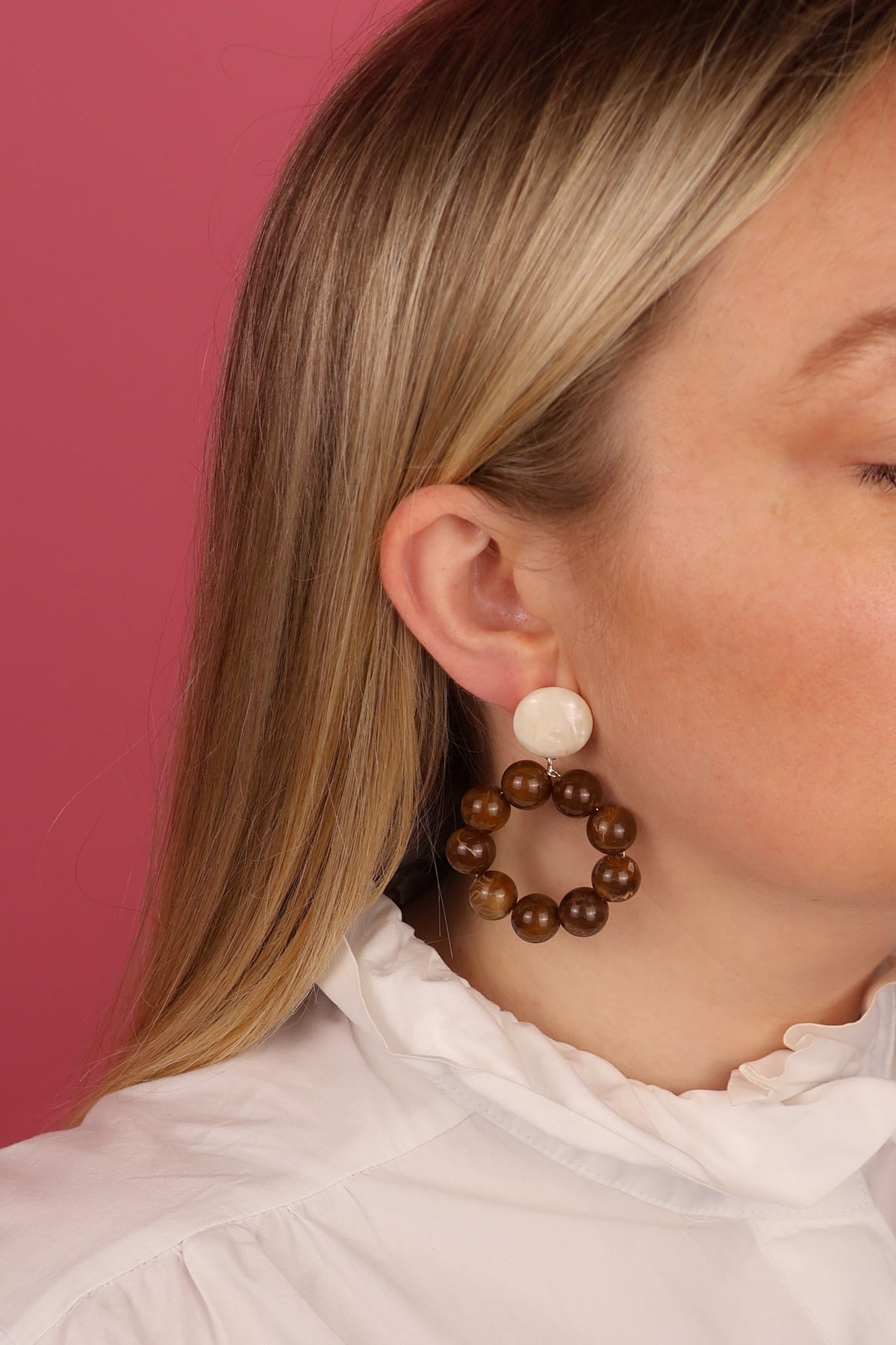 Boucles Gigi – Crème et Marron