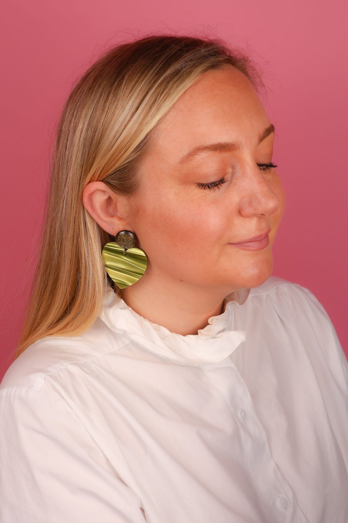 Boucles d’oreilles Coeur - Kaki