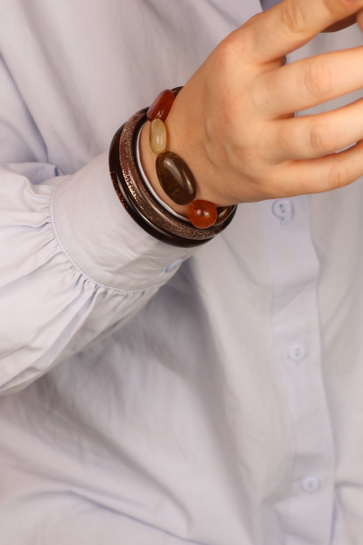 Bracelet Palma - Marron, Beige et Ambre